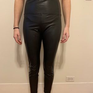 black vegan leather aritzia leggings